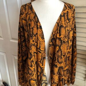 Thalia Sodi Orange and Black Snake Print Blazer